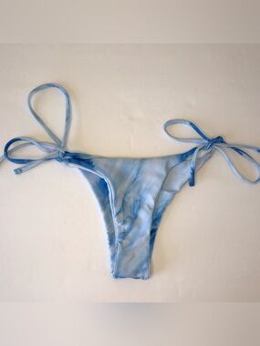 Blue Marble Print Teeny Bikini Bottoms Size M